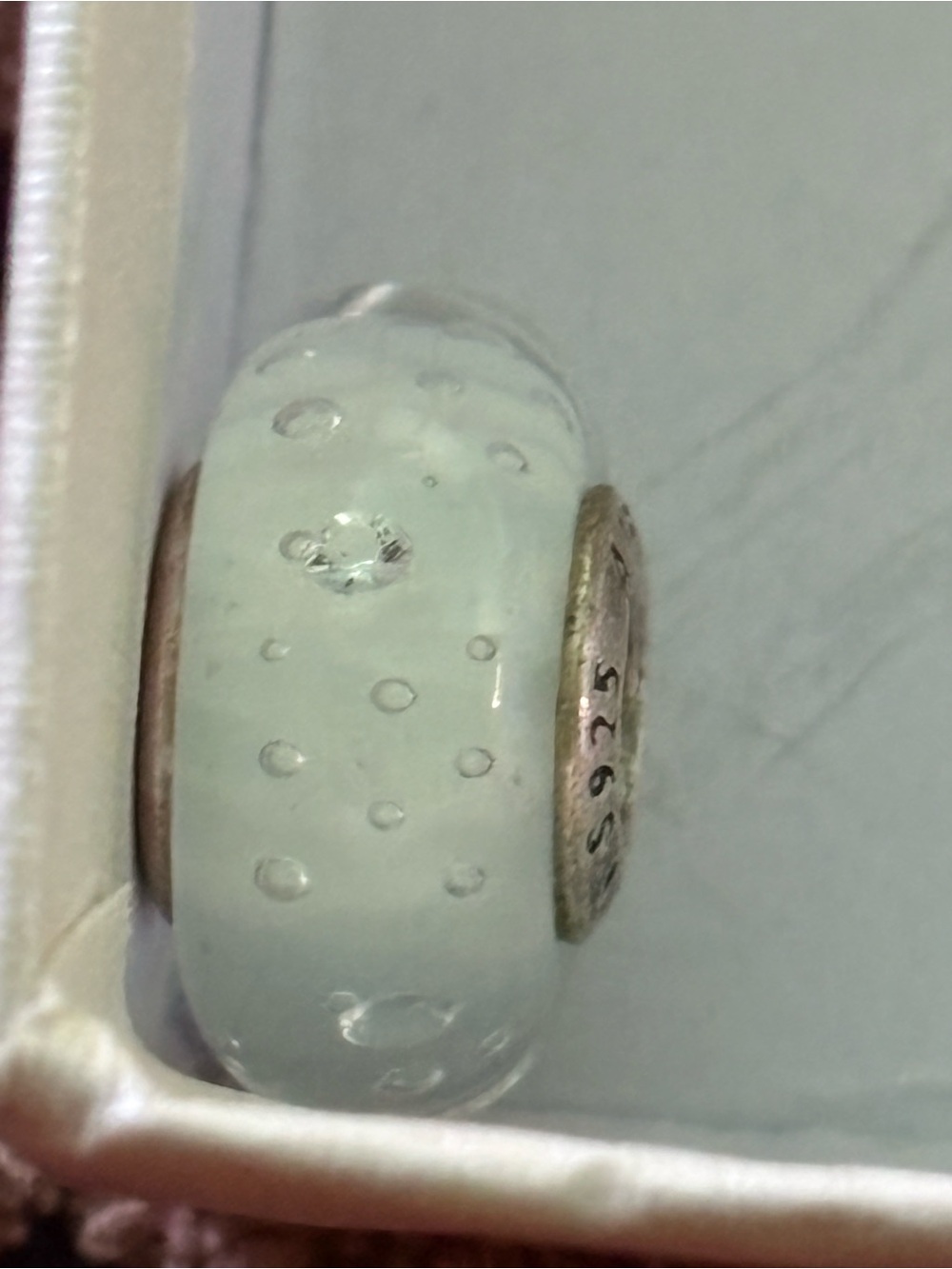 Pandora white Bubble Glass Charm
